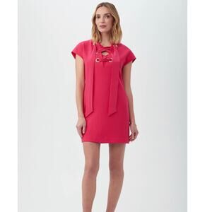 Trina Turk Orlando Pink Corset Lace Up Shift Dress Medium Resortwear